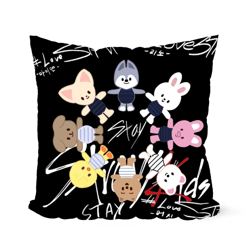 Cartoon pillow, plush doll, double-sided pillowcase