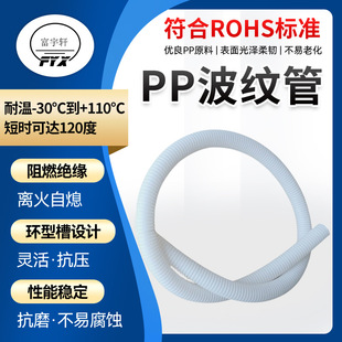 Manufacturers produce white corrugated pipe pp material plastic corrugated pipe AD21.2 threading plastic corrugated hose wholesale