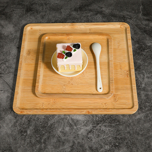 Bamboo tea tray solid wood rectangular household saucer Japanese simple teacup tea set tray storage tray bread tray