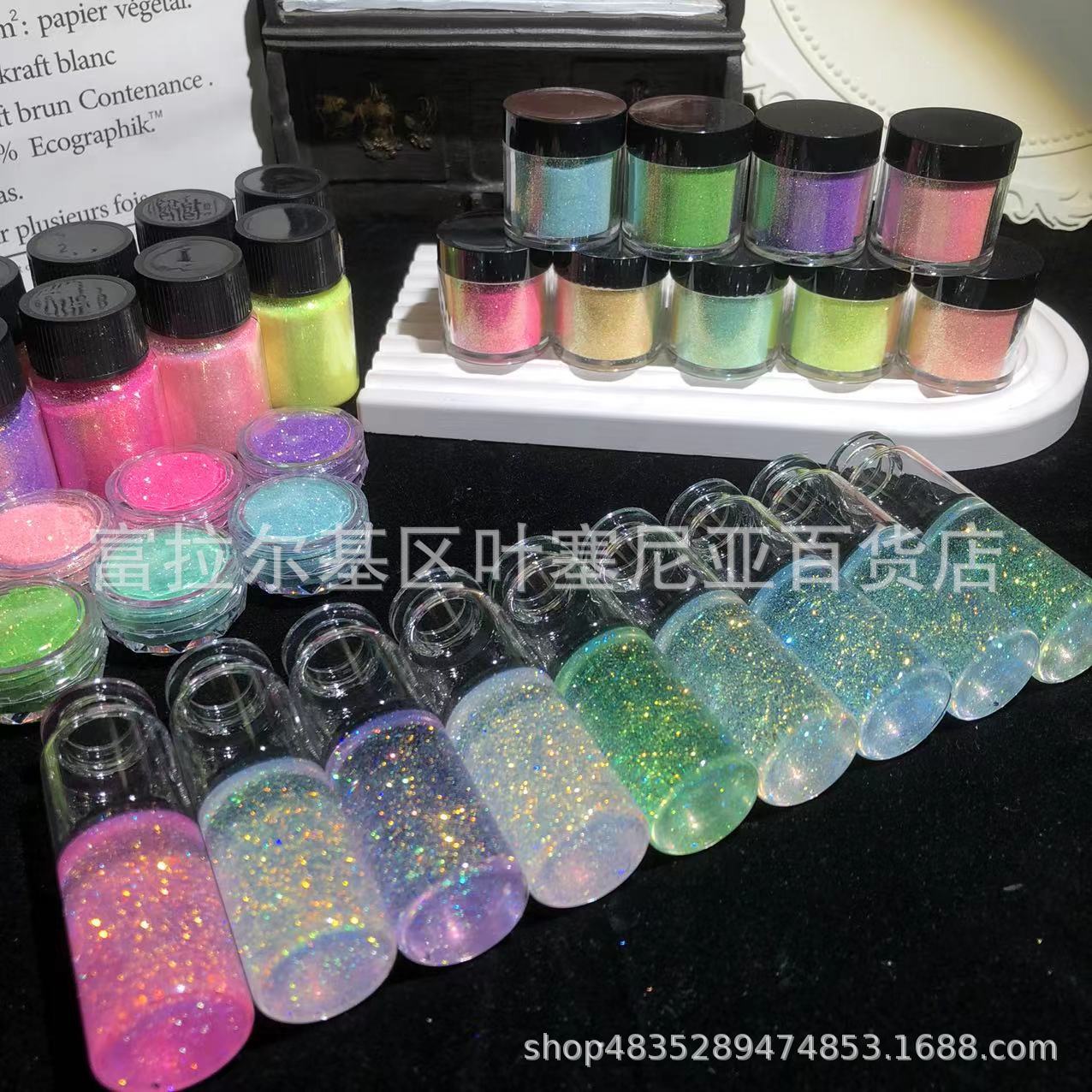 0,1mm polvo de diamante de oro galaxia magia oro diamante polvo epoxi pintura de fuego cera suspensión colorido brillo al por mayor 9 colores traje