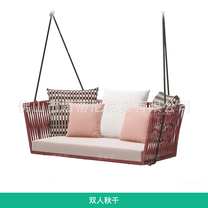 Swing al aire libre patio al aire libre balcón impermeable muebles de ocio cuerdas de cabina colgantes de caña sillas de caña image 10