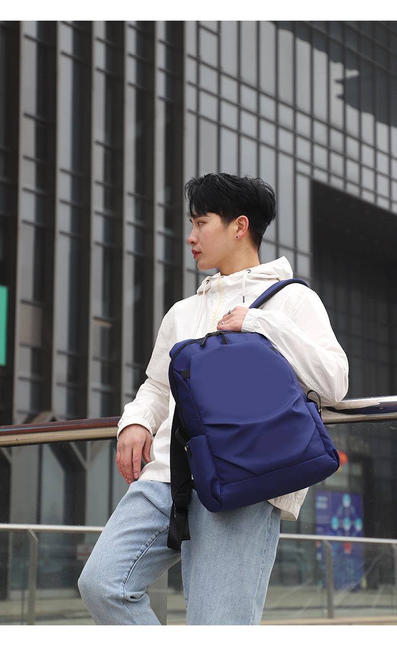 Wholesale New Men's Computer Backpack Casual Travel Backpack Simple Men's Backpack display picture 4