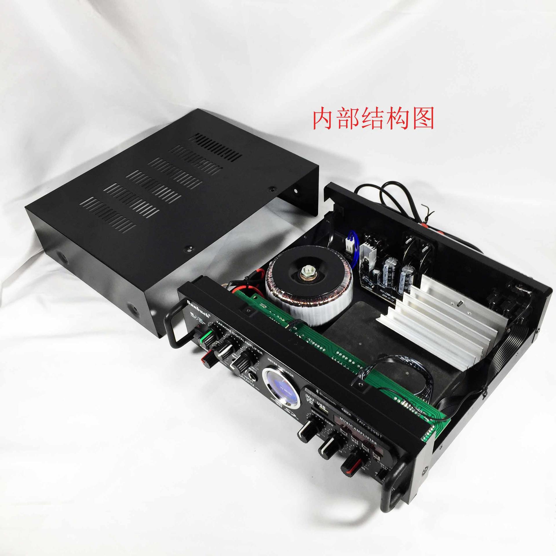 Hogar coche KTV amplificador de potencia altavoz de audio de alta potencia pequeño amplificador Bluetooth AV amplificador profesional nivel de fiebre