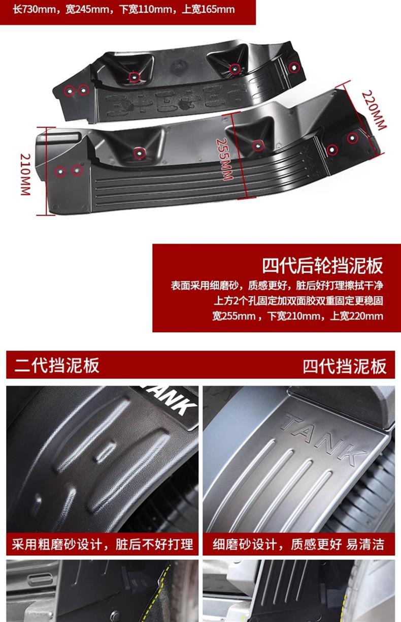 Special Tank 300 Lined Fender Rear Tire Modified Door Mudguard Leather Off-Road Version Urban Version Decorative Accessories