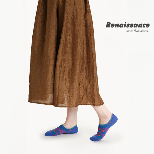 Original Women's Socks, Spring and Summer Thin Vintage Style Gingham Invisible Socks, Combed Cotton, Boneless, Low Mouth, Unisex