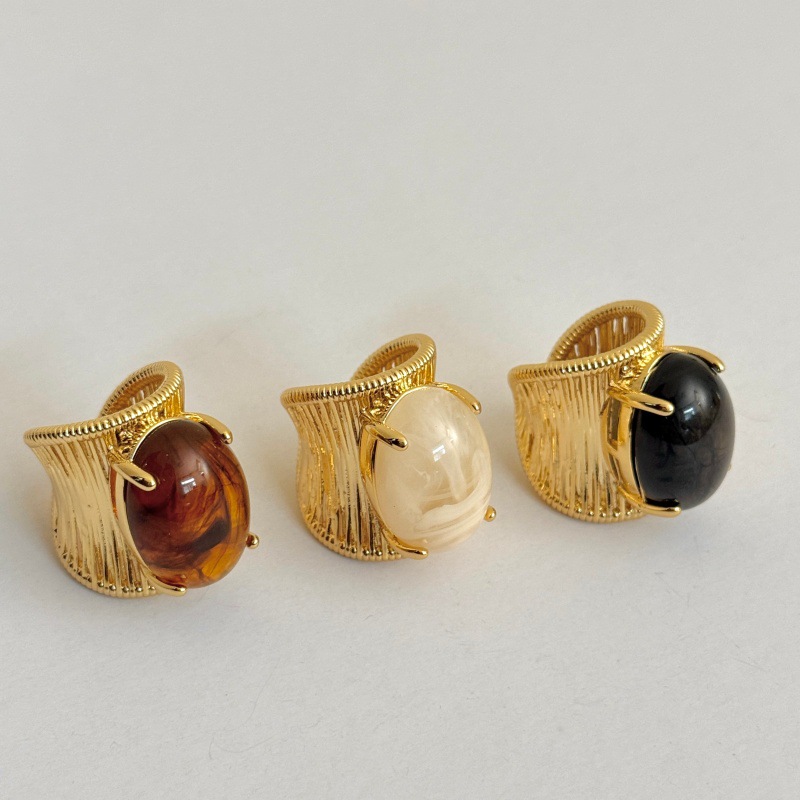 Natural Stone Open Ring For Women Chinese Ancient Retro Style_voghion.com