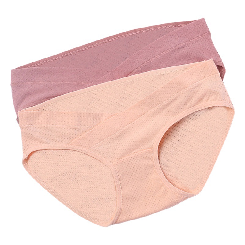 Ropa interior de mujer embarazada cintura baja agujero transpirable mujeres embarazadas más tamaño vientre Soporte simple moda transpirable triángulo de mujer embarazada ropa interior