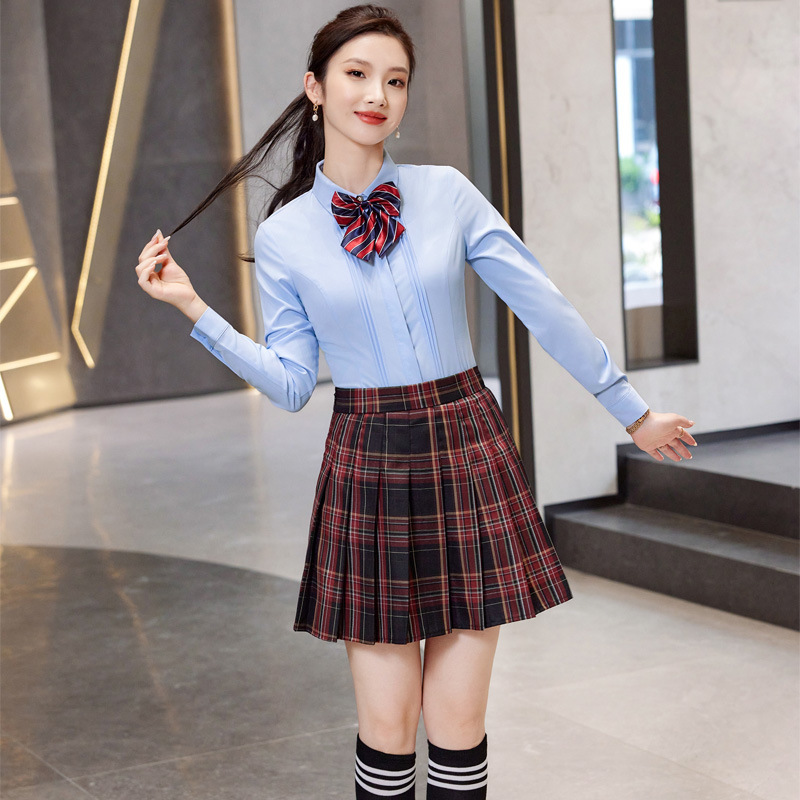 Men's and women's professional work shirt pleated skirt suit bar ktv chess and card billiard club waiter work clothes
