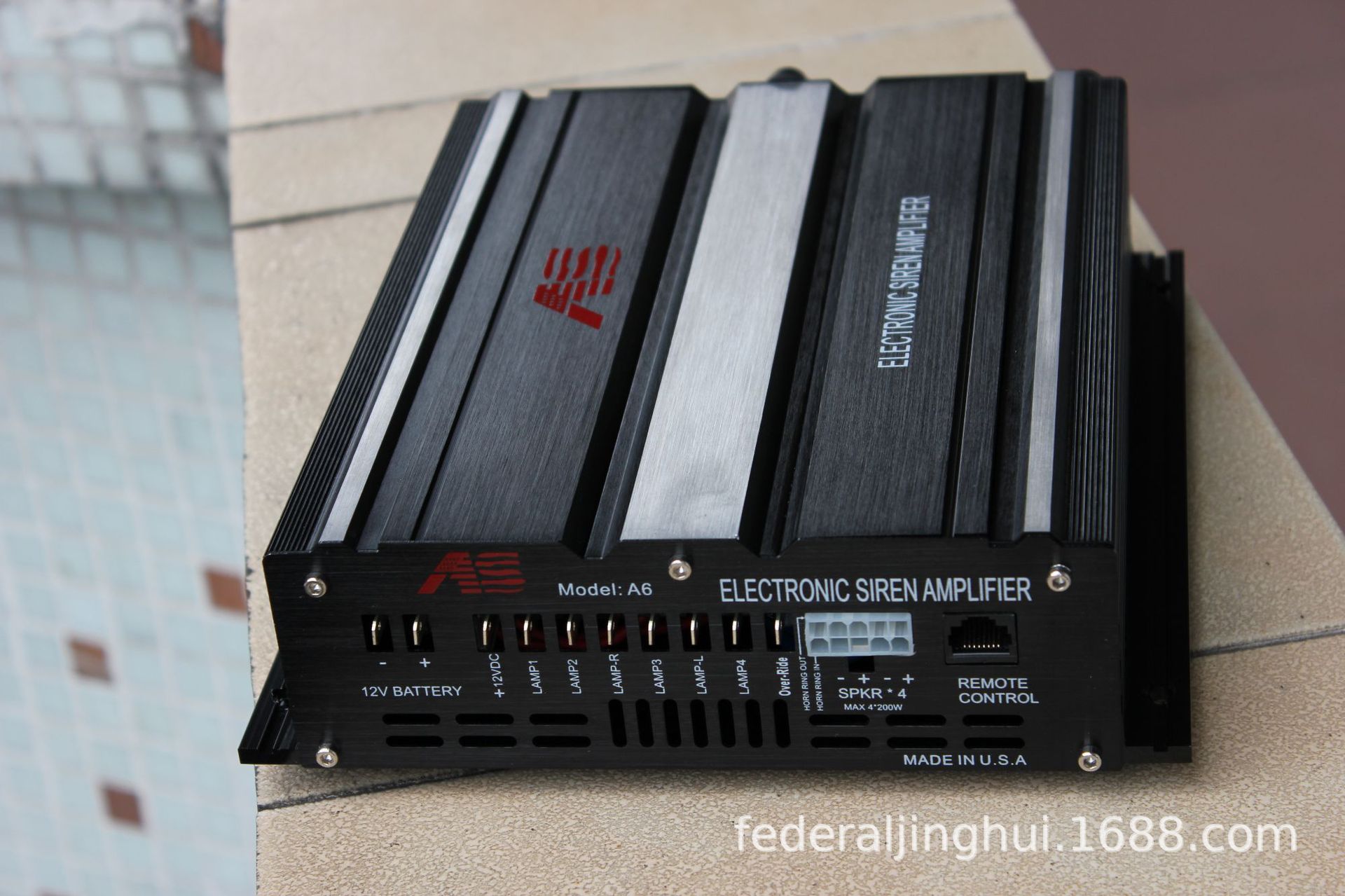 800W Wired Siren Amplifier for Cars, 12V Car Alarm, High-Pitched Speaker, Model A8R9-2