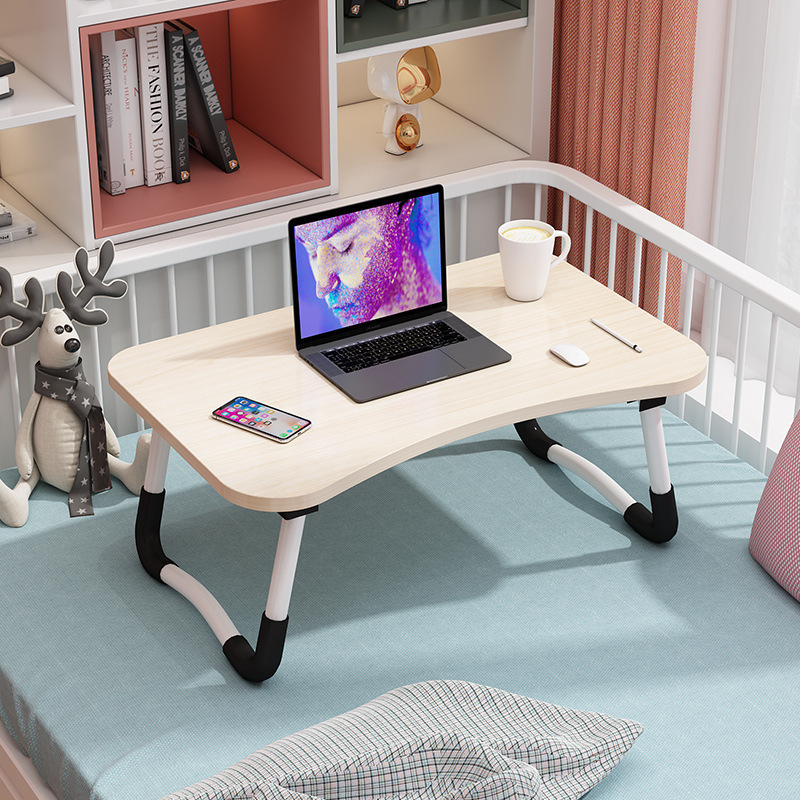Escritorio de cama plegable mesa de computadora dormitorio dormitorio dormitorio estudio casero pequeña mesa de madera sólida
