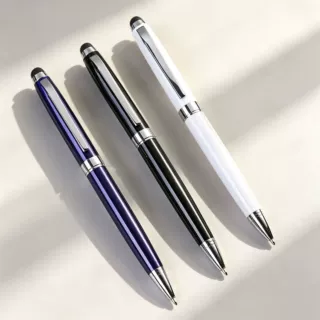 商务黑色金属触屏圆珠笔手机平板二合一旋转金属礼品笔企业纪念笔
