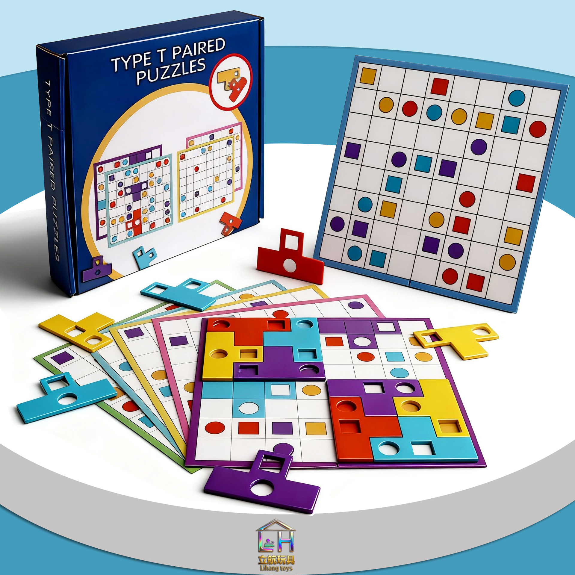 Cpc Ce Cross-Border Wooden T-Shaped Matching Logical Thinking Training Tetris Puzzle Intellectual Toy Game