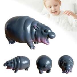 活泼的侏儒河马雕像 河马形象摆件摩登玩具家居桌面摆件小孩玩具