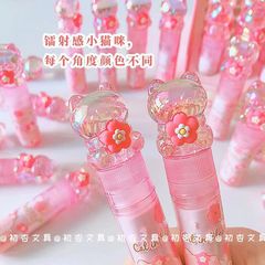 Keqi 8007 crystal Sakura Meow lipstick eraser ins girl's heart rotating eraser is clean and less debris