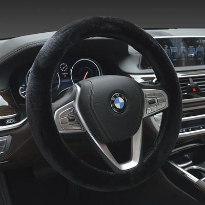 cover, Steering wheel cover - solid-black-steering-wheel-cover-round-38cm