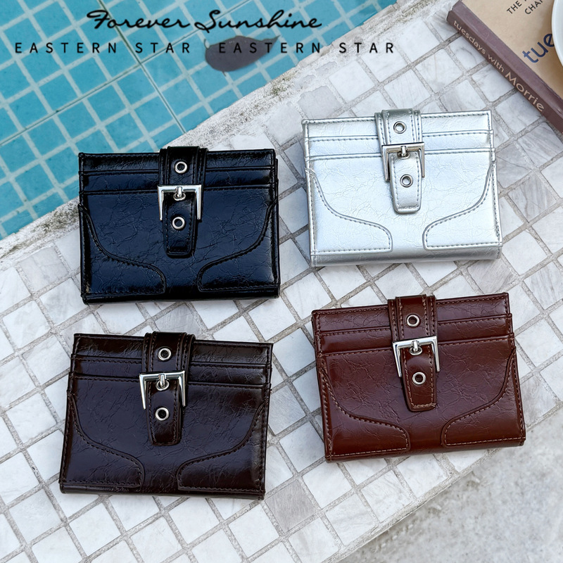 Rivet crack wallet ~ Korean explosions ladies wallet simple short multi-card large capacity simple no LOGO Rivet crack wallet ~ Korean explosions ladies wallet simple short multi-card large capacity simple no LOGO