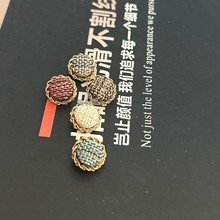 毛线球纹路手缝纽扣DIY折线边金属包扣衬衫西服饰品服装头饰批发