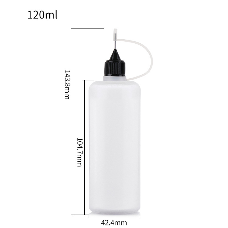 Fabricante en stock botella de aguja 10ml30ml botella de aceite esencial pe plástico semipermeable pigmento pegamento botella de inyección de pintura suave botella