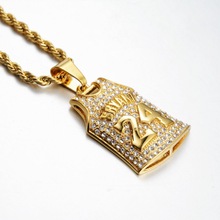 热卖个性创意欧美嘻哈BRYANT24满钻吊坠项链时尚配饰潮男情侣饰品