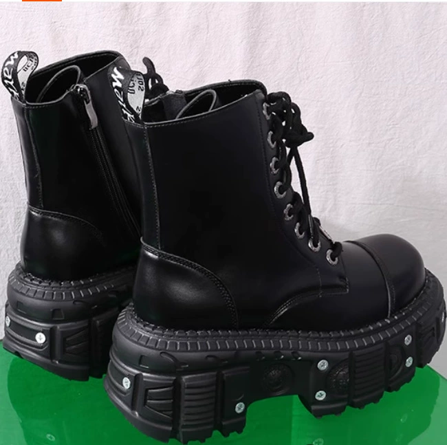 2024 Весна, лето, осень и зима ретро женские ботинки нишевые шнуровки