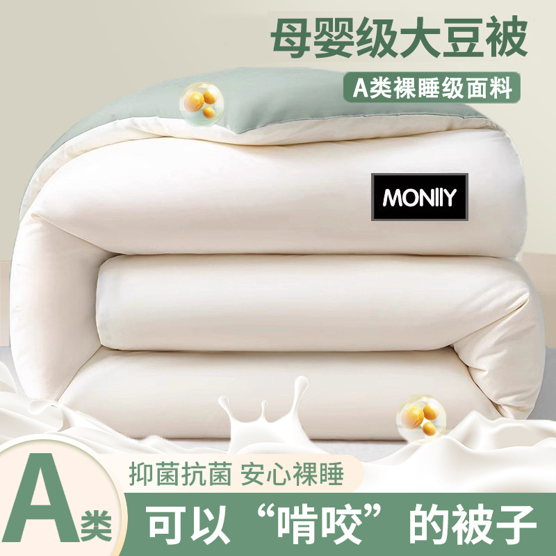 Class a Soy Fiber Quilt, Winter Quilt, Thickeneded Warm Quilt Core, Spring & Fall Single Summer Cool Air-Conditioned Quilt, Universal for All Seasons