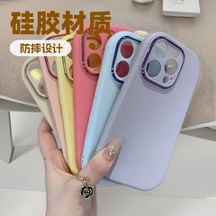 Apple 16Pro/15Plus 細穴電気メッキレンズフレーム 11/14 カラー太った女の子の携帯電話ケース 13/12 に適しています。