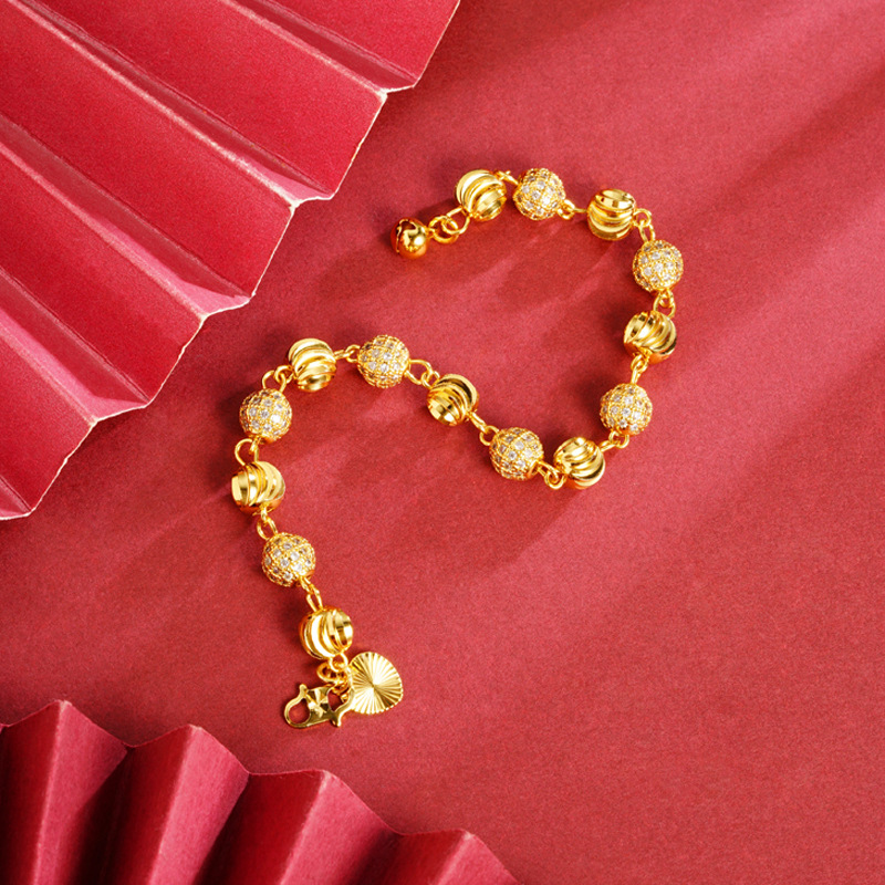 Vietnam sandy retro micro-incrustado sandía perlas pulsera campana simple mujer lujo ligero no se desvanece joyería fuente al por mayor