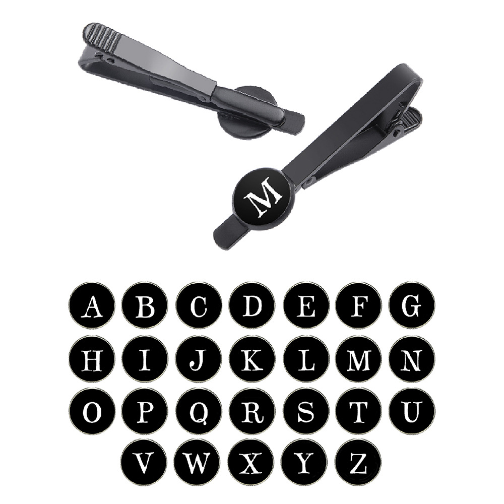 Middle East Hot Amazon 26 English Alphabet Time Gem Collar Clip Metal Suit Collar Clip Gift