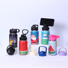 新款12oz太空壶手提吸管水杯户外便携水壶304不锈钢保温杯批发