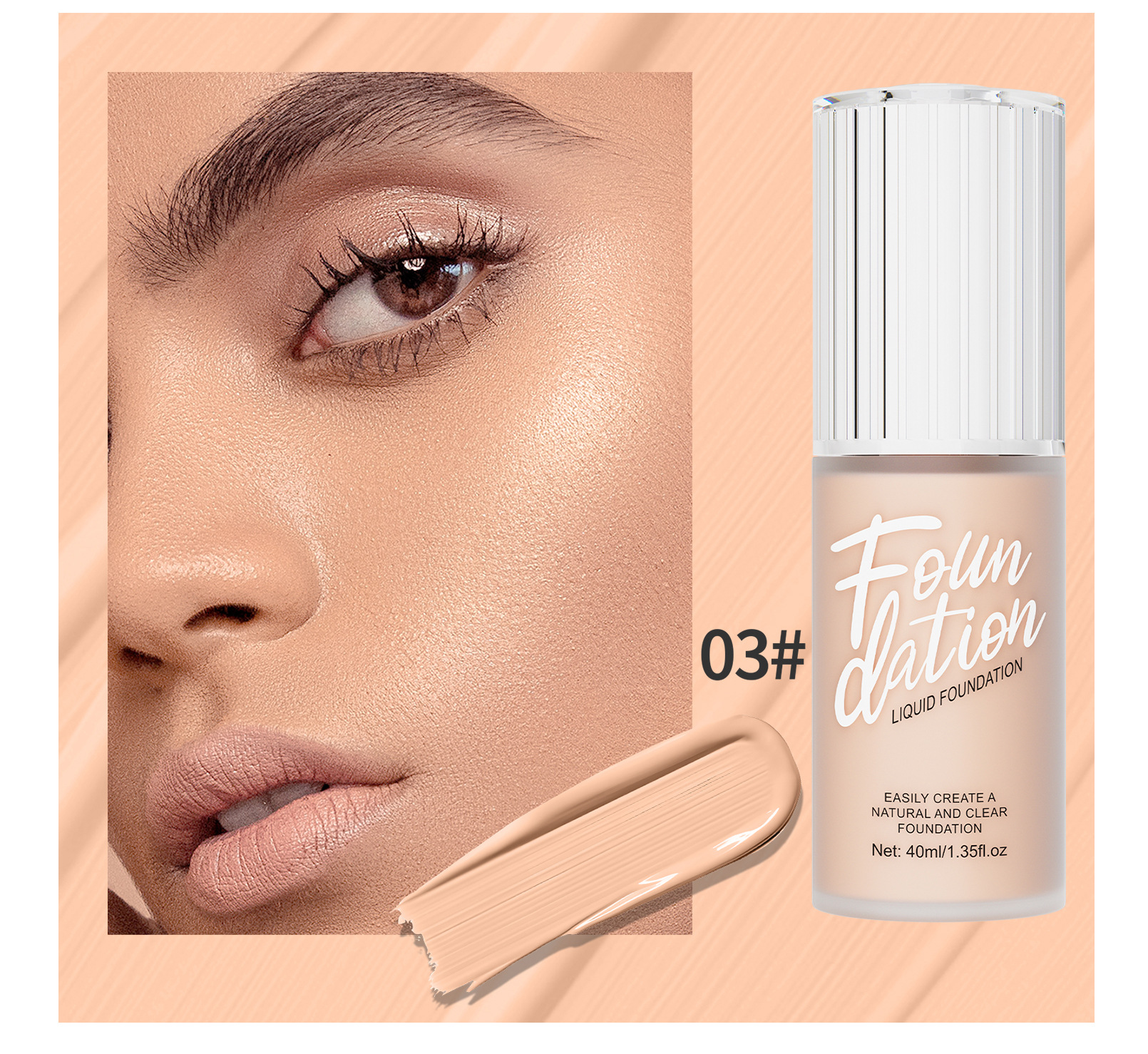 Hellokiss Foundation is a clear, smooth, natural and long-lasting European and American Foundation matte foundation makeup undefined