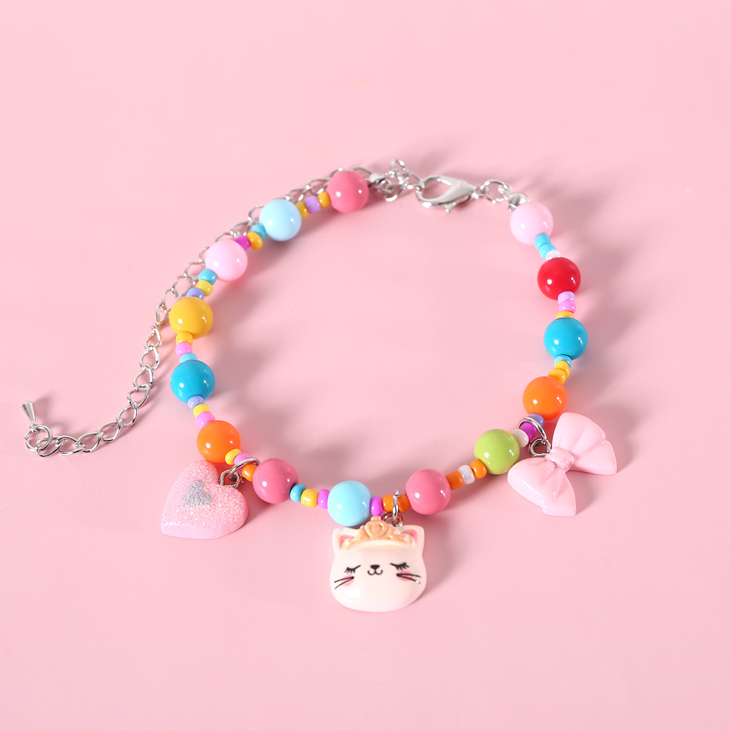 Collar de perlas de color para mascotas que osos Malzies gatos lindos arco iris sirena collar princesa