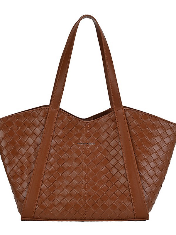 Nuevo bolso Tote marca de bolso plano tejido bolso de hombro de gran capacidad de mujer moda versátil bolso de brazo de viaje