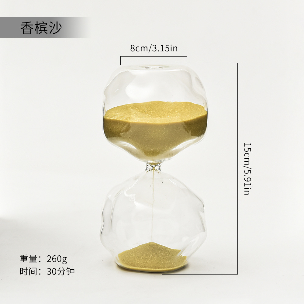 Nórdico hogar reloj de arena de vidrio de forma especial temporizador 30 minutos arte reloj de arena creativo regalos fábrica de decoración para el hogar