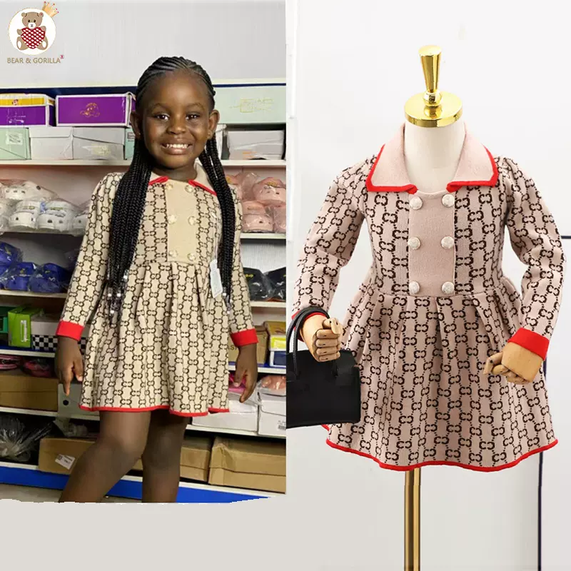 JINYONG/金勇 代发跨境儿童毛衣韩系2023洋气春秋新款针织连衣裙