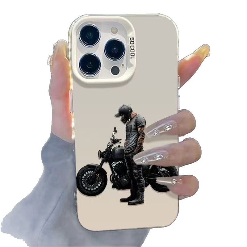 Nuevo chico motociclista para iPhone 16 funda para teléfono móvil 11 Apple 15promax/14 Europa y América 13pro12xr