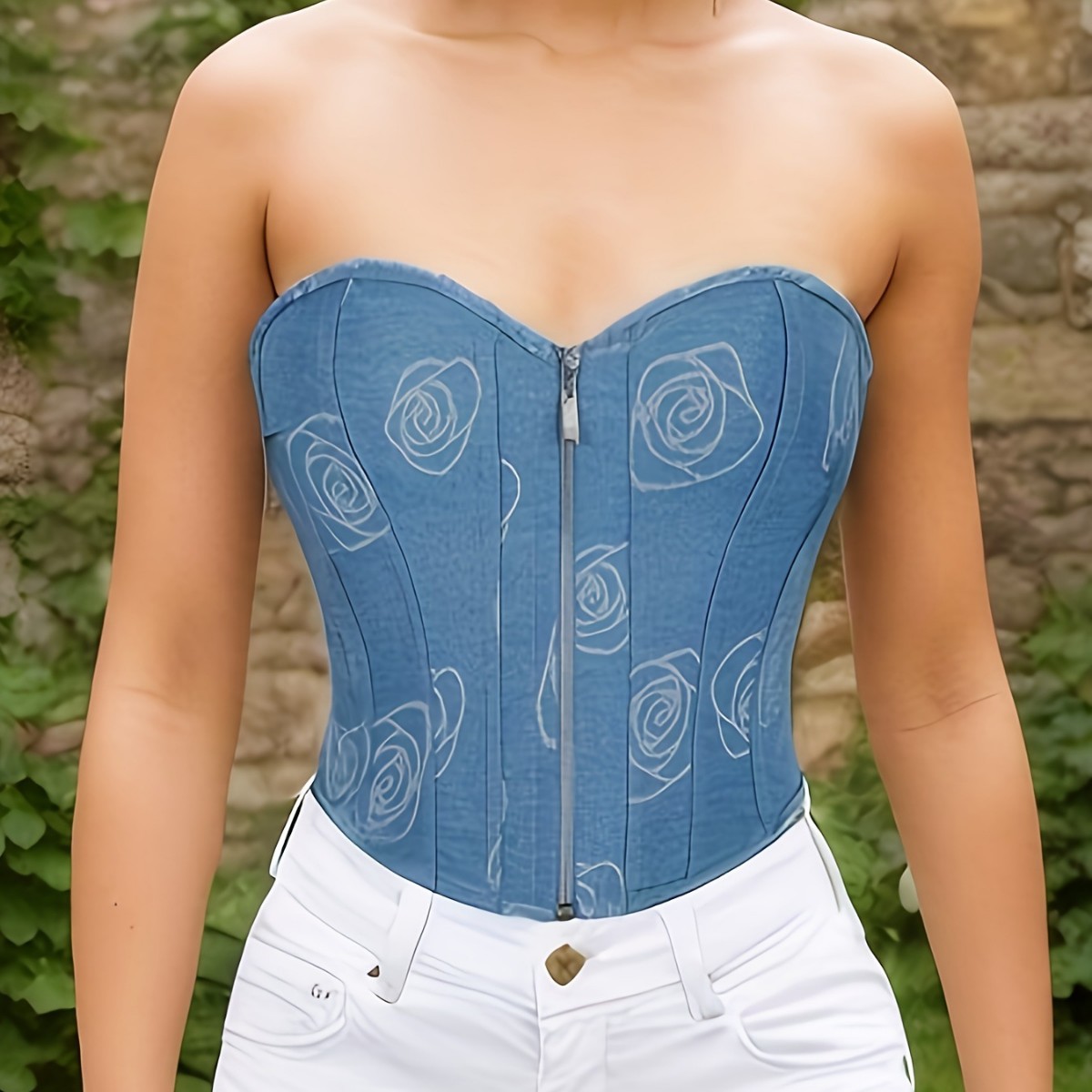 Nueva cremallera azul se reúne para limpiar el pecho de la corte en forma de ropa Amazon AliExpress suministro de comercio electrónico transfronterizo