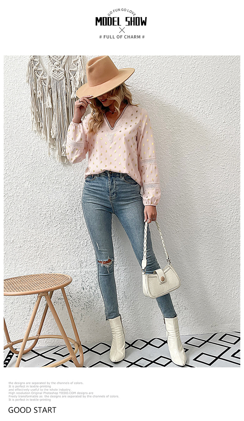 Women's Blouse Long Sleeve Blouses Casual Polka Dots display picture 2