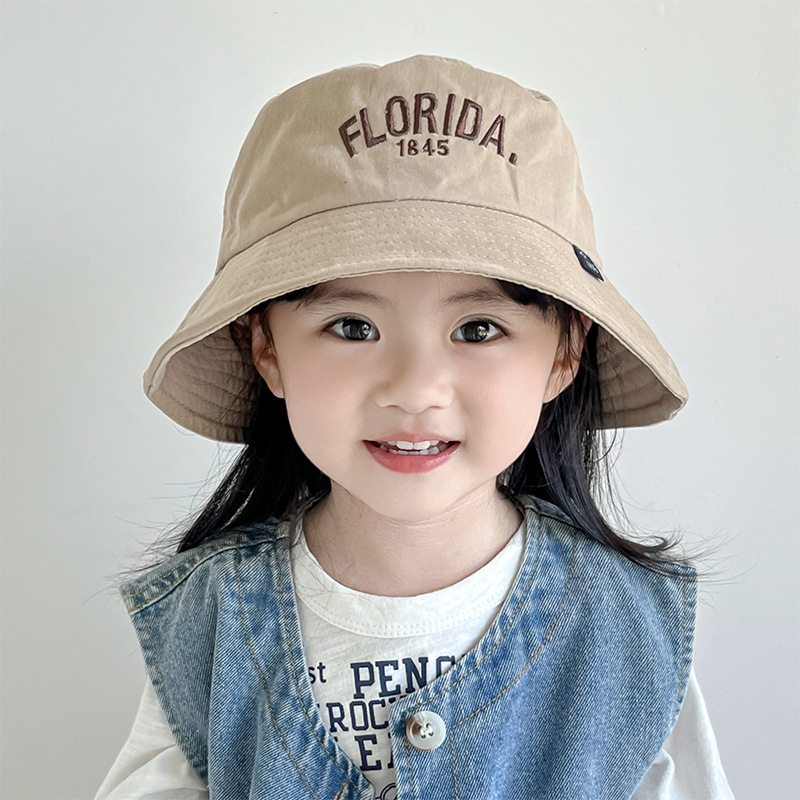 Bebés coreanos primavera, verano y otoño sombrero de pescador para niños sombrero de balde de agua protector solar de moda universal