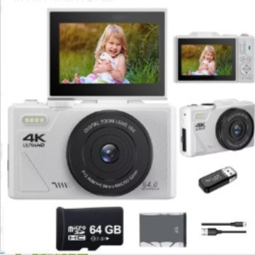 Cross-border English 4K HD 64 million Retro I Digital HD Screen 18x Zoom Anti-shake Beauty Camera W1