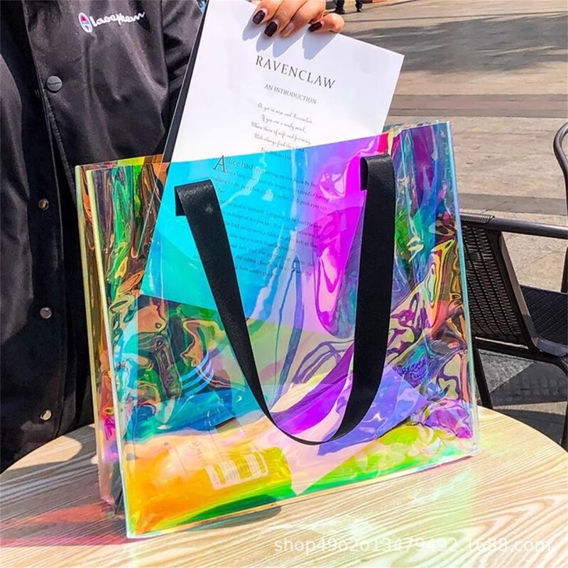 Laser Holographic Tote Bag Pvc Transparent Plastic Single-Shoulder Jelly Colorful Trendy Ins Shopping Gift Bag Custom Logo Laser Holographic Tote Bag Pvc Transparent Plastic Single-Shoulder Jelly Colorful Trendy Ins Shopping Gift Bag Custom Logo