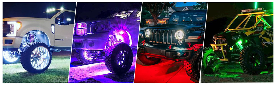 Cross-border explosions car RGB chassis light colorful app control Bluetooth chassis light LED off-road vehicle voice control music