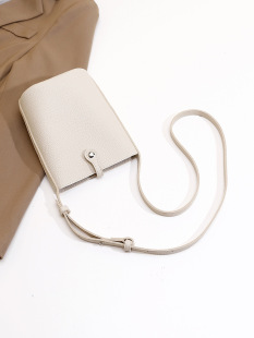 Double-sided phone bag, universal shoulder bag, Korean style, genuine leather