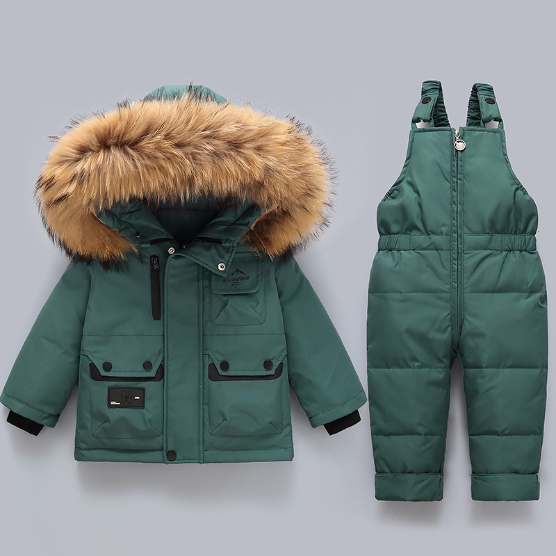 Piumino per bambini 2025, neonato, 1-5 anni, ragazzi e ragazze, nuovo set invernale in due pezzi, top + tuta_voghion.com