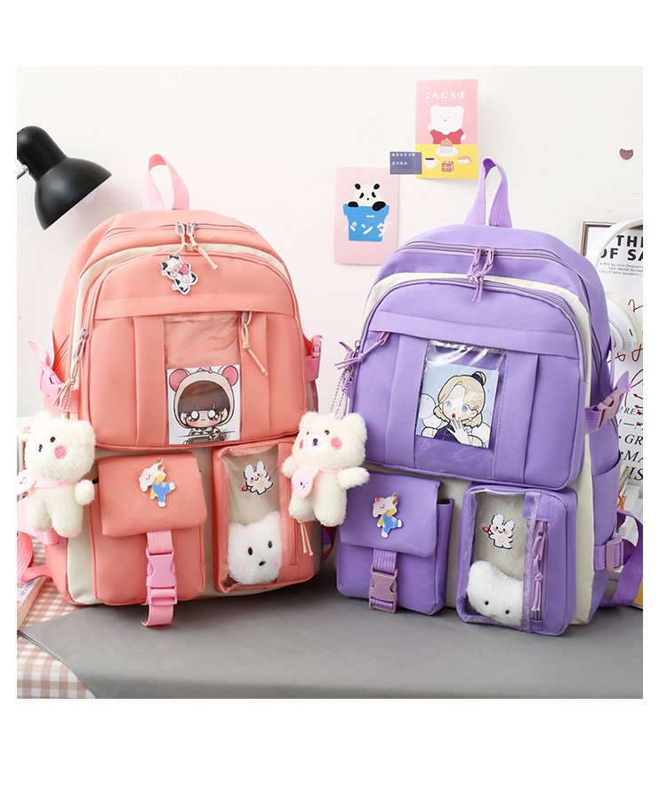 Wholesale Large-capacity Doll Pendant Five-piece Backpack Nihaojewelry display picture 9