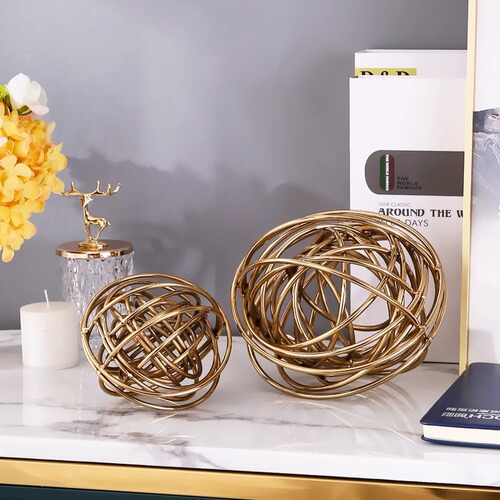 Metal Home Decor Crafts Villa Sample Room Soft Furnishing Iron Ball Study Living Room Modern Minimalist Decor Ornament