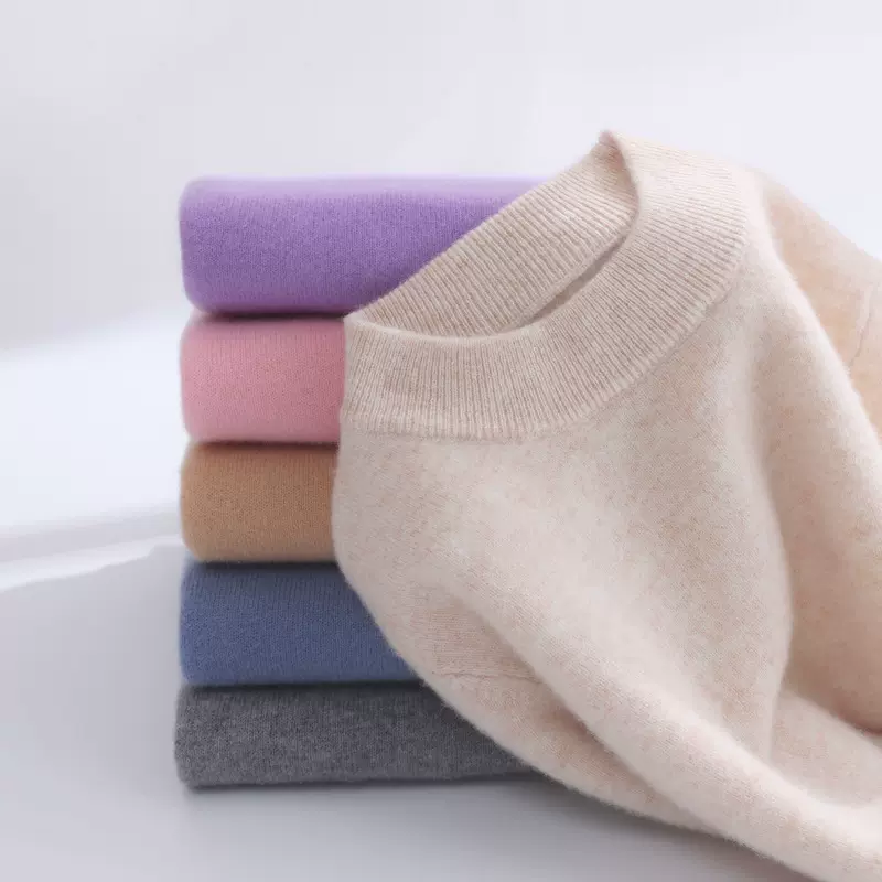 A尖秋冬儿童纯羊毛衫男女童圆领针织打底中大童套头羊毛衫宝毛衣