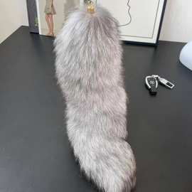 银兰狐尾巴钥匙扣狐狸毛包包挂件汽车装饰女士包包配件挂饰批发