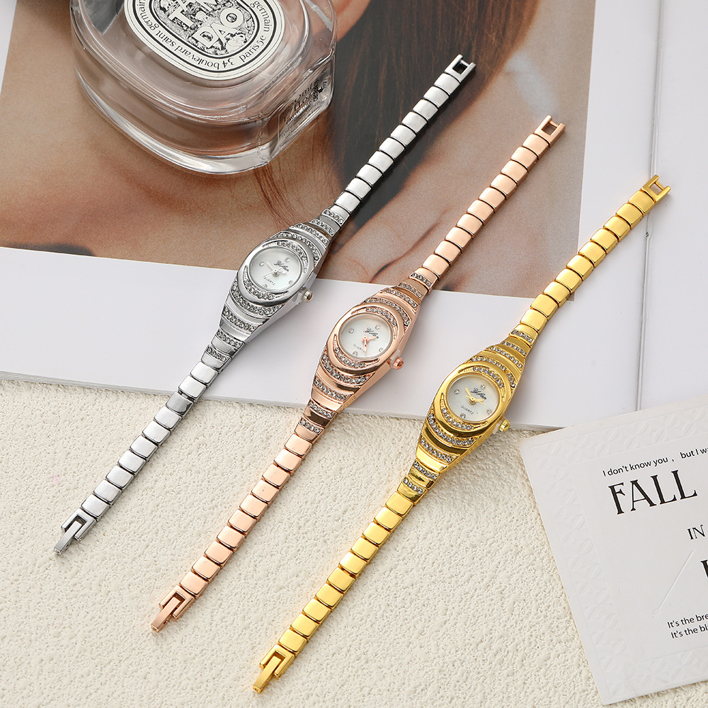 Retro Creative Women's Bracelet Watch, Second-Hand Niche High-End Diamond-Encrusted British Watch, Women's High-Looking Waterproof Watch