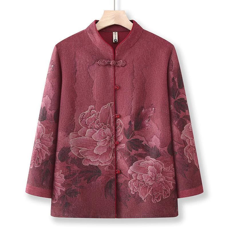 Spring shirt, thin summer clothing, Chinese style, for middle age