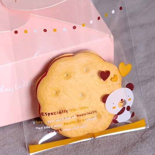 可爱小熊爱心气球包装袋 饼干袋 西点袋 礼品袋 烘焙袋9*10+3